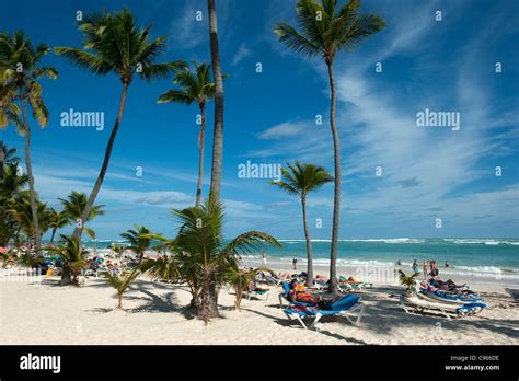 Bavaro Beach at Riu Bambu Hotel, Punta Cana, Dominican Republic Stock ...