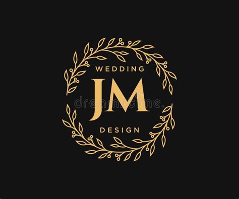 Jm Initials Letter Wedding Monogram Logos Collection Hand Drawn Modern Minimalistic And Floral