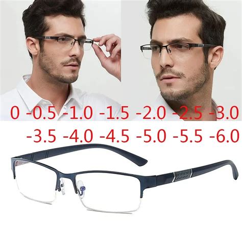 New Half Metal Frame Nearsighted Glasses Unisex Prescription Myopia 0 0 5 1 1 5 2