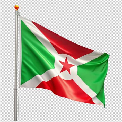 Bandeira Do Burundi Em Fundo Transparente PSD Premium