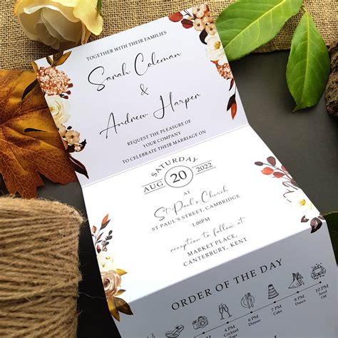 Bohemian Autumn Wedding Invitation Sample By Sienna Mai