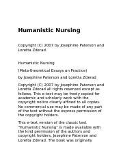 Humanisticnursing Rtf Humanistic Nursing Copyright C By