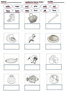 Prasekolah Lembaran Kerja Suku Kata Kvkv Lembaran Kerja Kvk Worksheet