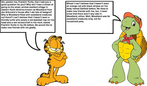 Garfield Meets Franklin The Turtle By Homersimpson1983 On Deviantart