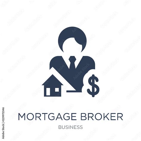 Mortgage Broker Icon Trendy Flat Vector Mortgage Broker Icon On White