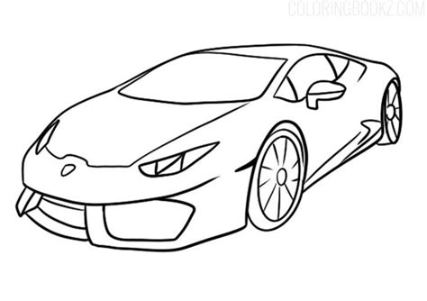 Lamborghini Huracan Coloring Page Line Art