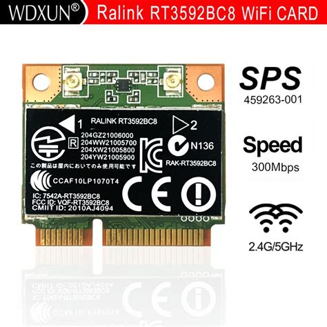 RALINK Rt3592 Rt3592bc8 Dual Band 300Mbps Wifi Half Mini PCI E Wireless