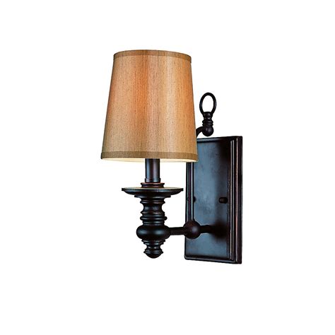 Oiled Bronze Linen Shade Wall Sconce