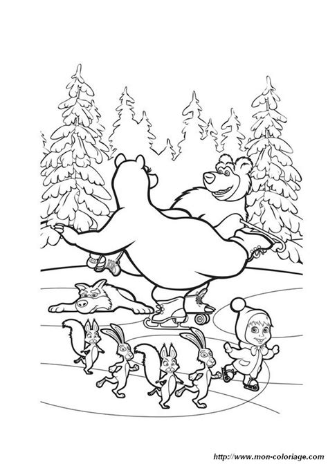 coloring Masha and the bear, page medved2