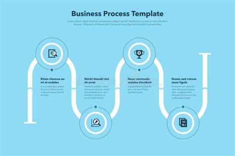 Business Process Cycle Template With Four Steps Stock Vector Illustration Of Layout Commerce