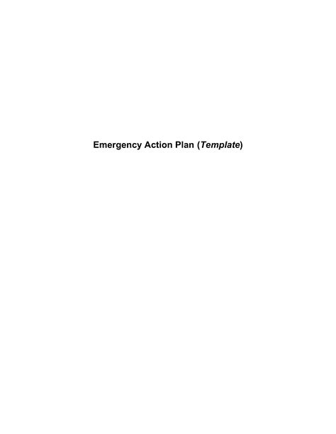 Emergency Action Plan Template