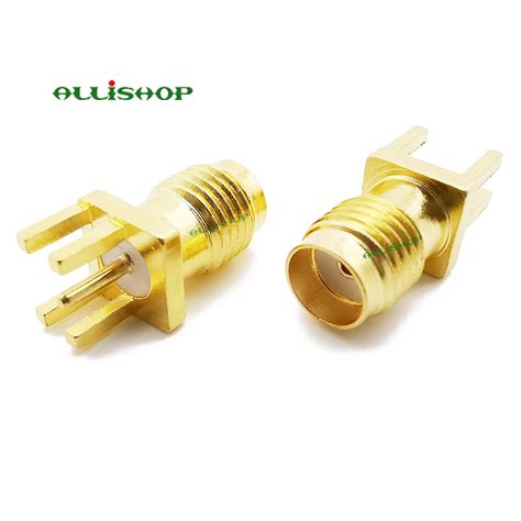 Allishop Sma Female Jack Solder Edge Pcb Mount Straight Rf Connector