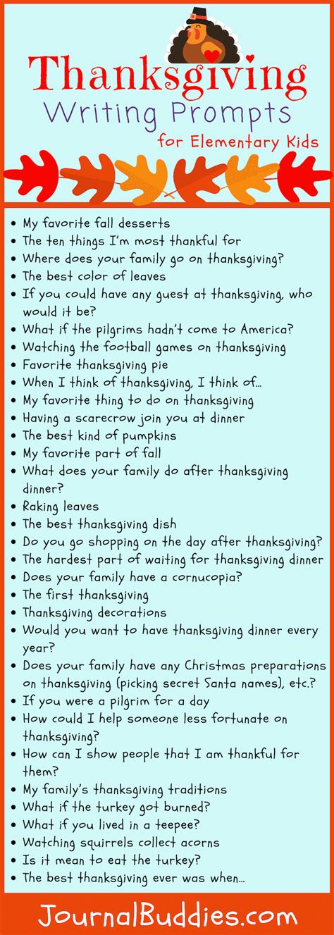 Thanksgiving Writing Prompts For Kids