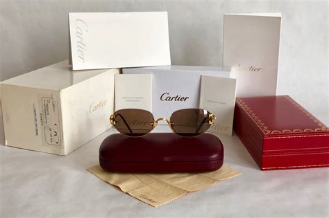 Cartier Portofino 22K Gold Vintage Sunglasses Full Set With 2 Cases