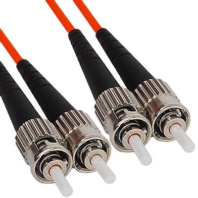 ST ST Duplex Multimode 62 5 125 OM1 Fiber Optic Patch Cable In Orange