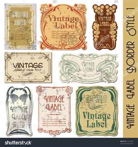 Vintage Label Border Style Stock Vector (Royalty Free) 61247389 | Shutterstock