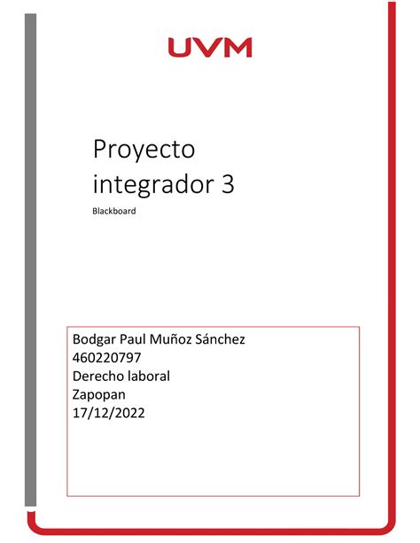 Proyecto Integrador Etapa 3 Proyecto Integrador 3 Blackboard Bodgar