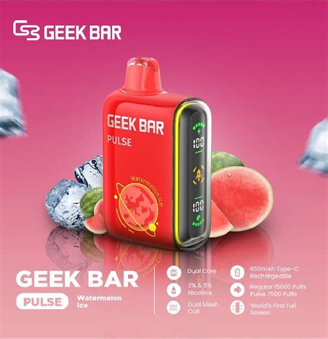 Geek Bar Pulse 2 And 5 Nicotine 15000 Puffs Watermelon Ice Miracle Vape