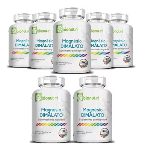 Kit 7x Magnésio Dimalato Puro Mineral 60 Capsulas 500mg