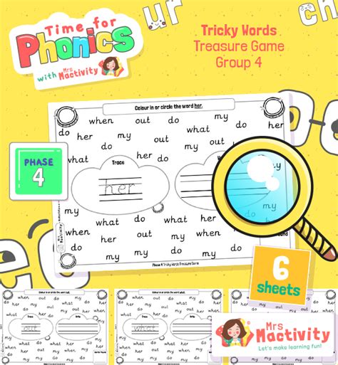 Phase 4 Tricky Words Treasure Hunt Game Group 4 Mrs Mactivity