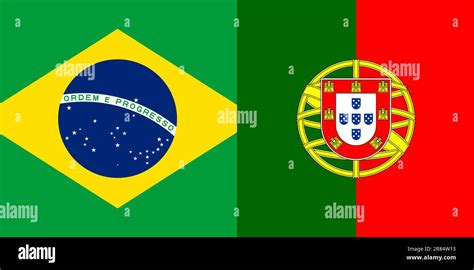 Brazil flag and Portugal flag together as a sign of friendship Stock ...