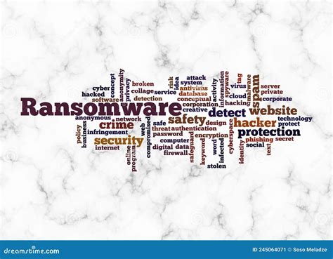 Word Cloud With Ransomware Concept Create With Text Only Stock