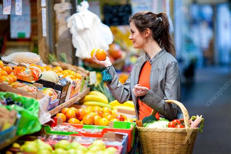 Woman Buying Food Stock Image C0313413 Science Photo Library