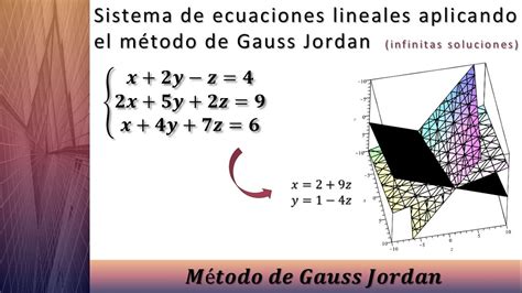 Sistemas De Ecuaciones Lineales Por El Método De Gauss Jordan Ejemplo