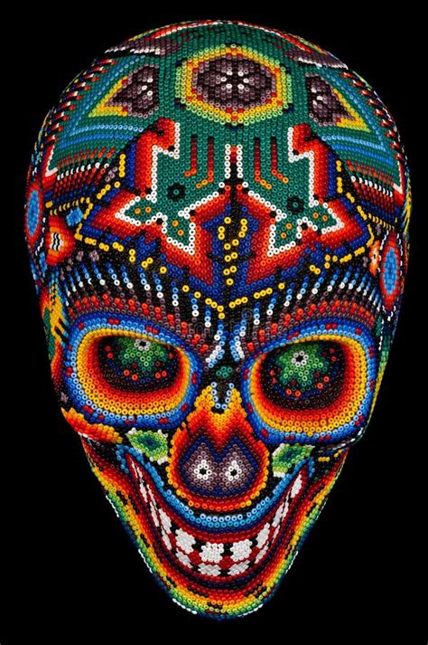 Beaded Skull Isolated On Black Stock Image Image Of Dead Mexico