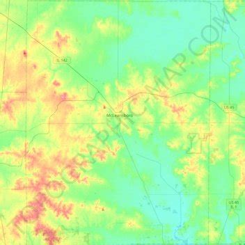 Hamilton County topographic map, elevation, terrain