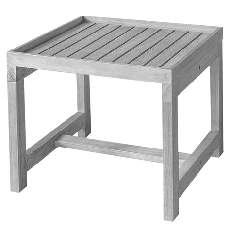 Outdoor Beistelltisch Fsc Akazie Holz Soho Mit Tablett Grau 50x50cm