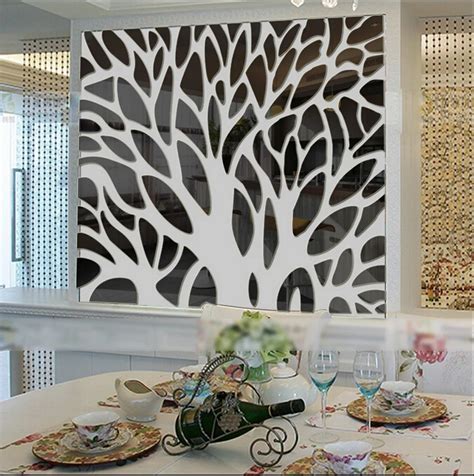 New 3D Large Tree Mirror Wall Stickers Mirror Stickers for TV Backdrop ...