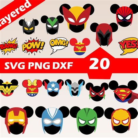 Disney Superhero Svg File For Cricut Disney Superhero Dxf Disney