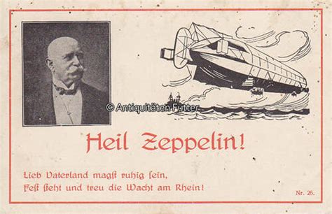 Deutsches Reich Ansichtskarte Postkarte Heil Zeppelin Lieb