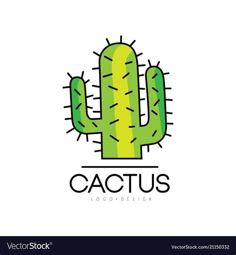 Cactus Logo Design Desert Prickly Plant Green Vector Image Logo