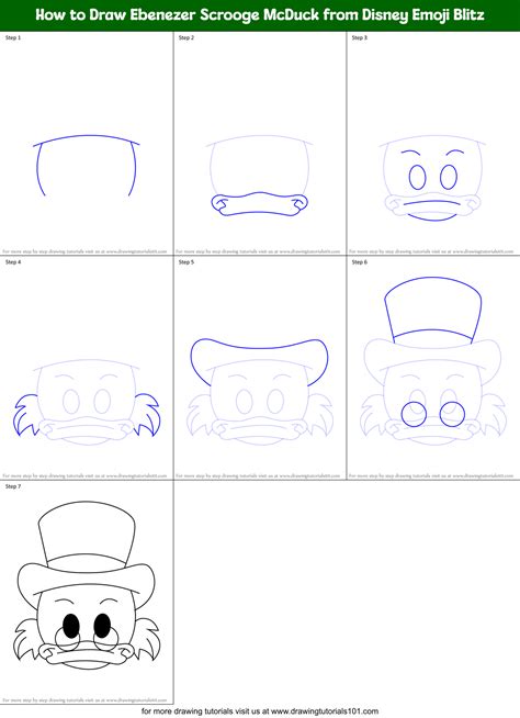 How To Draw Ebenezer Scrooge Mcduck From Disney Emoji Blitz Printable