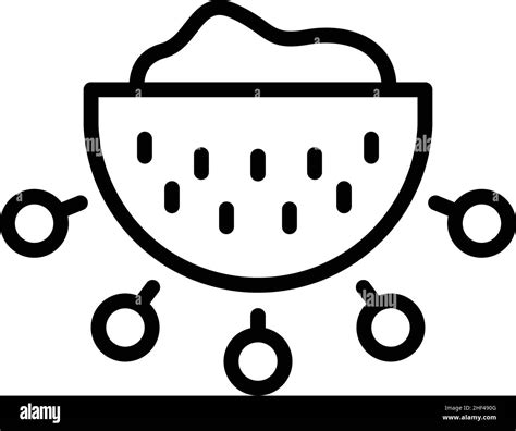 Hand Colander Icon Outline Vector Kitchen Utensil Cooking Strainer