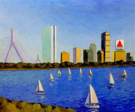 Boston Skyline Painting at PaintingValley.com | Explore collection of ...