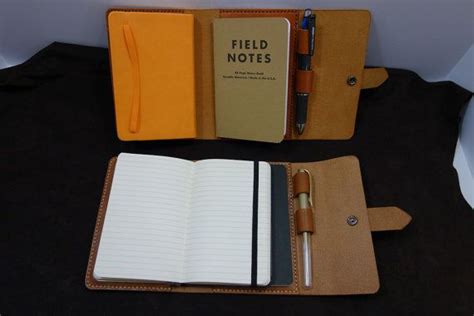 Leather Pocket Notebook And Journal Cover Pen Holder By Strideridge