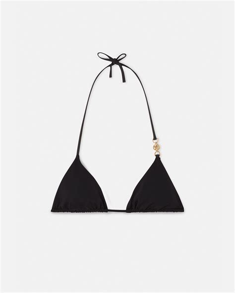 Versace Underwear E Beachwear Medusa Bikini Top In Black Modesens