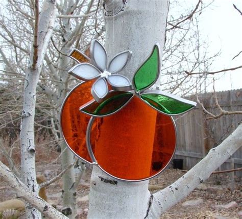 Stained Glass Oranges With Orange Blossom By Firefallvisions Stained Glass Orange Blossom Glass