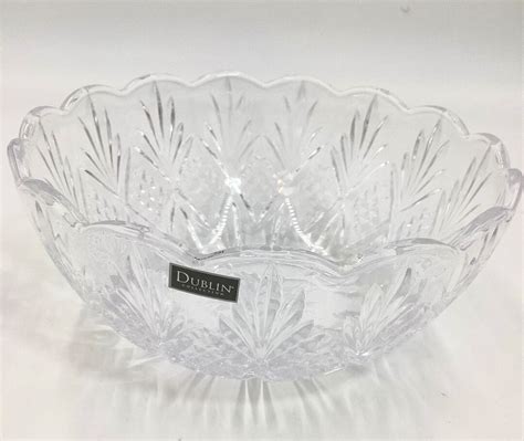 Shannon Designs Of Dublin Lead Crystal Large Round Cut Crystal Bowl