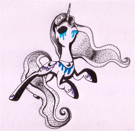 379593 Semi Grimdark Artist Inky Draws Princess Luna Female Solo