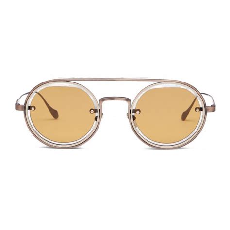 Giorgio Armani Round Frame Sunglasses Yellow Sunglasses Giorgio