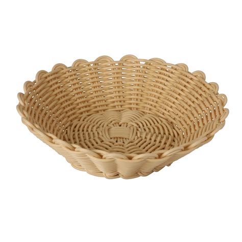 Heavy Duty Polypropylene Rattan Basket Round Dia X H Cm Beige