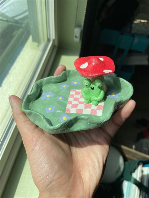 Frog Clay Trinketjewelry Dish Etsy