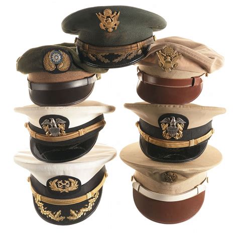 Seven Us Military Dress Caps