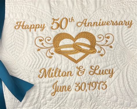 Personalized 50th Anniversary Quilt Monogrammed Wedding T