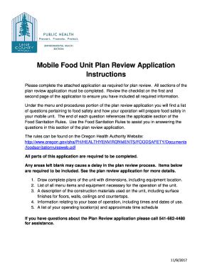 Fillable Online Mobile Food Unit Plan Review Packet Fax Email Print