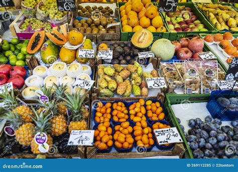 Fruit And Vegetable Shop In Naschmarkt Vienna Austria Editorial Image